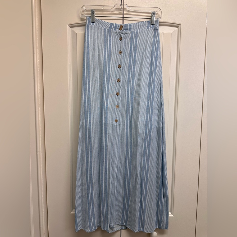 BeBop Light Blue Striped A-Line Skirt
NWOT